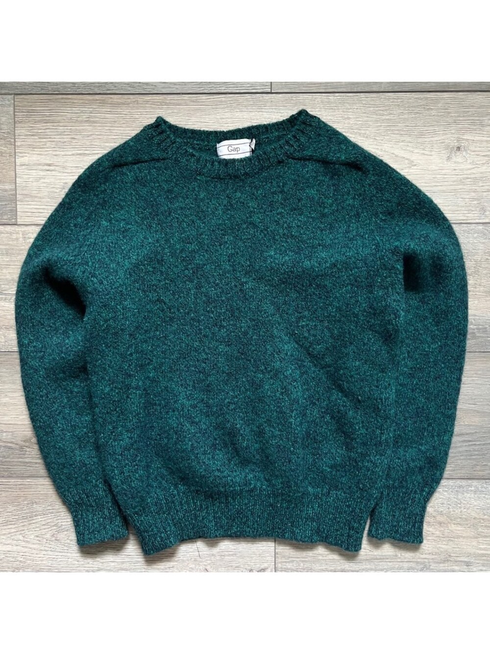 Vintage Gap Womens S Pullover Green Shetland 100% Wool Crewneck Sweater Scotland